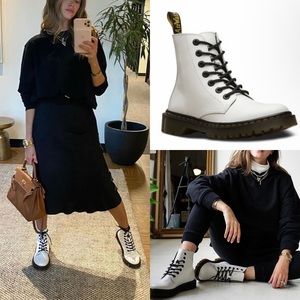DR. MARTENS WHITE COMBAT BOOTS